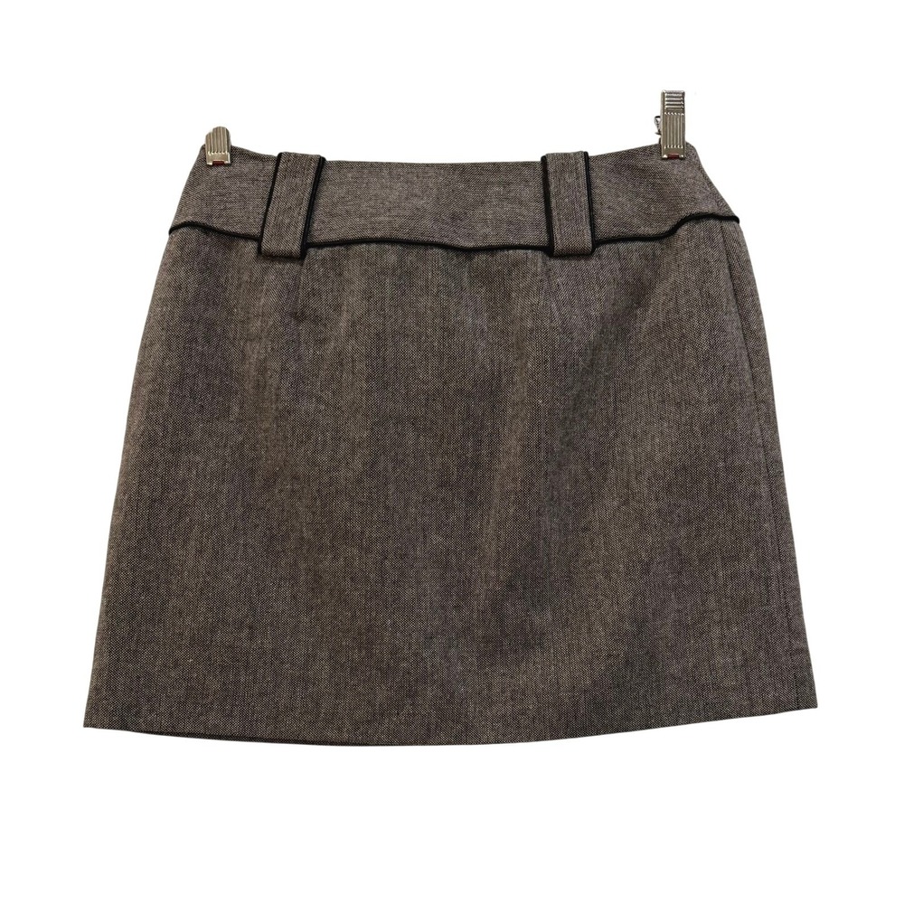 The Limited Brown Wool Blend Tweed Mini Skirt Size 2 NWT Button Detail - Picture 2 of 9